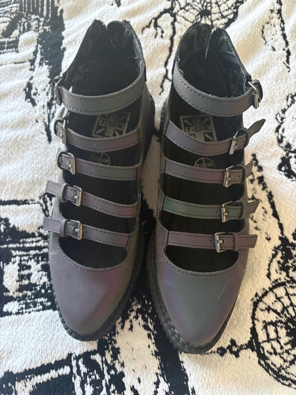 T.U.K Iridescent Purple Multi-Strap Flats